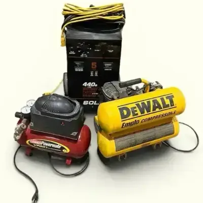 DeWalt & Coleman Air Compressors & Solar Car Battery Starter