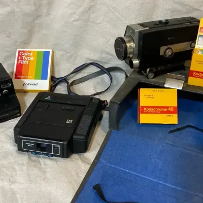 Vintage Polaroid One Step, Film & Canon Auto Zoom