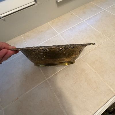 Ornate Gold and Stone Plant Stand and More (O-BC)
