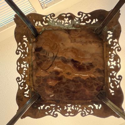 Ornate Gold and Stone Plant Stand and More (O-BC)