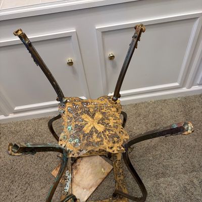 Ornate Gold and Stone Plant Stand and More (O-BC)
