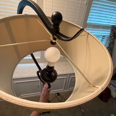 Modern Bronze Floor Lamp w/floor Switch (O-BC)