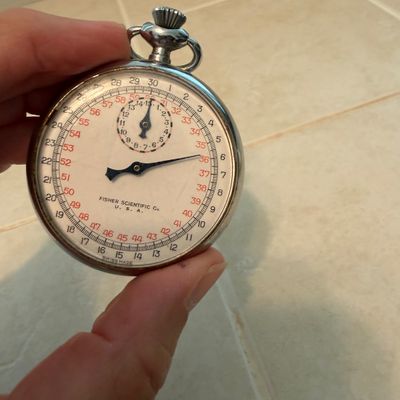 Vintage Mechanical Stopwatch by Fisher Scientific and Leonidas Watch Factory (O-BC)