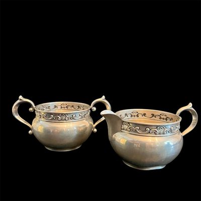 Gorham Sterling Silver Sugar Bowl and Creamer Set (DR-RG)