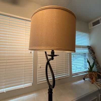 Modern Bronze Floor Lamp w/floor Switch (O-BC)