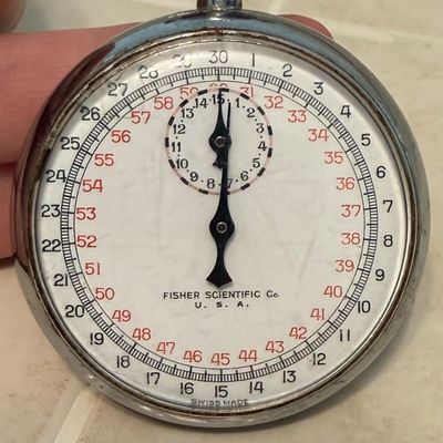 Vintage Mechanical Stopwatch by Fisher Scientific and Leonidas Watch Factory (O-BC)
