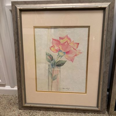 Myrtle Marion and Danhui Nai Signed Floral Artwork (LR-BC)