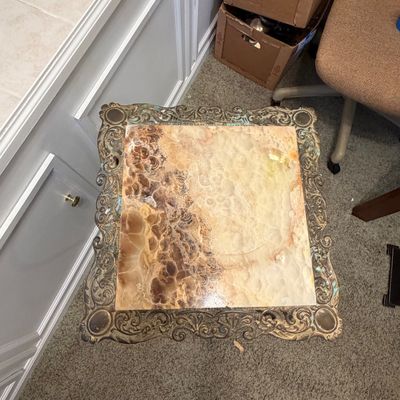 Ornate Gold and Stone Plant Stand and More (O-BC)