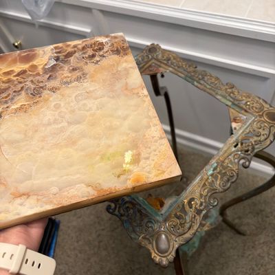 Ornate Gold and Stone Plant Stand and More (O-BC)