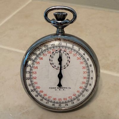 Vintage Mechanical Stopwatch by Fisher Scientific and Leonidas Watch Factory (O-BC)