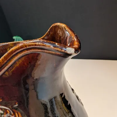 Various Pottery & Glass Decor (All the pieces have a crack or chips) See All Pictures