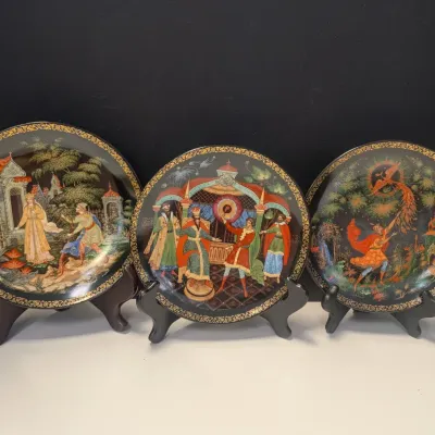 Bradex Russian Bradford Exchange Porcelain Plates Featuring Russian Folk Art & Fairy Tales #2