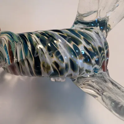 Multi-color Blown Glass Art Fish Nautical Aquarium Decor Signed