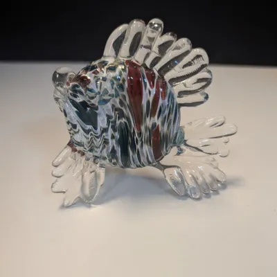 Multi-color Blown Glass Art Fish Nautical Aquarium Decor Signed