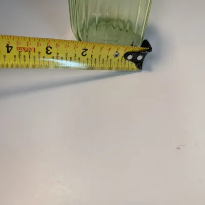 Vintage Green Depression Glass Vaseline Uranium Sugar Shaker Ribbed Jar