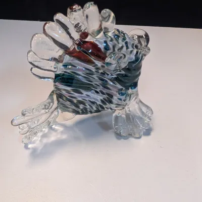 Multi-color Blown Glass Art Fish Nautical Aquarium Decor Signed