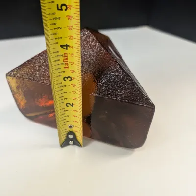 Amber Glass Paperweight
