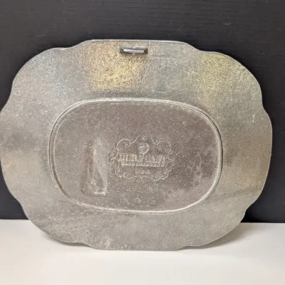 Vintage Duracast Pewter Hand Crafted Plate - "Give Us This Day Our Daily Bread"