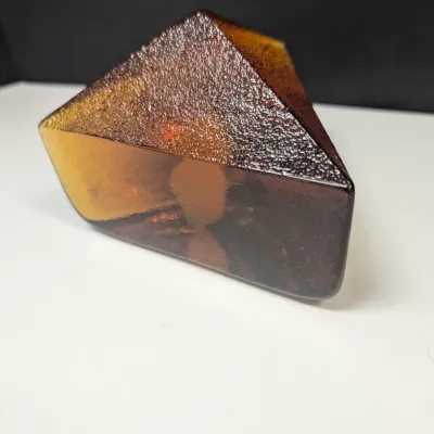 Amber Glass Paperweight