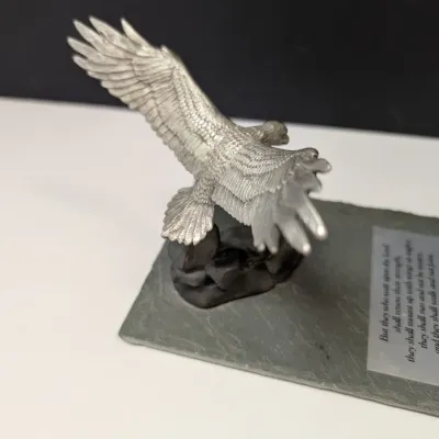 American Eagle Pewter Figure On Slate