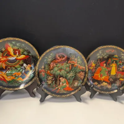 Bradex Russian Bradford Exchange Porcelain Plates Featuring Russian Folk Art & Fairy Tales #1