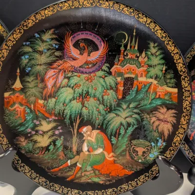 Bradex Russian Bradford Exchange Porcelain Plates Featuring Russian Folk Art & Fairy Tales #1