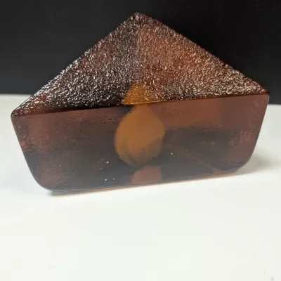 Amber Glass Paperweight
