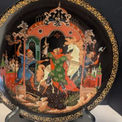 Bradex Russian Bradford Exchange Porcelain Plates Featuring Russian Folk Art & Fairy Tales #3