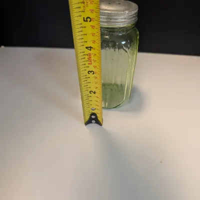 Vintage Green Depression Glass Vaseline Uranium Sugar Shaker Ribbed Jar