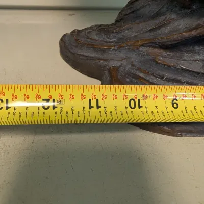 Vintage Large Bronze Tiffany Style-Stained Glass Fish Centerpiece Lamp