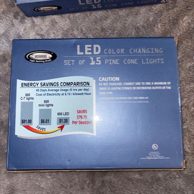 Sale Photo Thumbnail #76: Christmas Pine Cone String Lights (2) Boxes - working