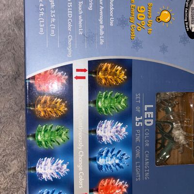 Sale Photo Thumbnail #77: Christmas Pine Cone String Lights (2) Boxes - working