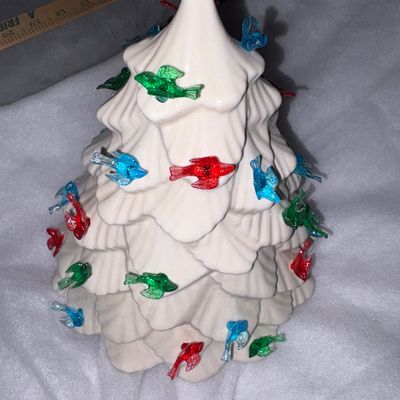 Sale Photo Thumbnail #246: Snow Covered Lighted Christmas Tree Top w/Birds - No base
You can locatea base at your local hobby or ceramic shop.