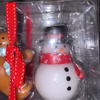 Sale Photo Thumbnail #37: Christmas Candle Trio, Santa Claus, Gingerbread Man, Snowman