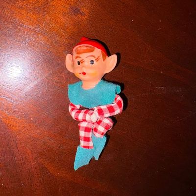 Sale Photo Thumbnail #186: MCM Red & White Checkered Elf, Pixie, Gnome
Shows some wear