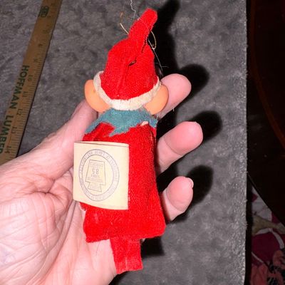 Sale Photo Thumbnail #14: 1950-1960's Red Pointy Eared Pixie Elf - original tag