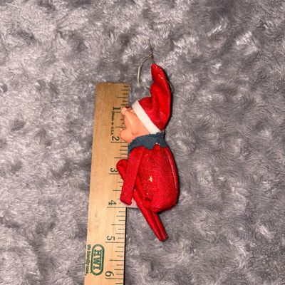 Sale Photo Thumbnail #5: Christmas item1950-1960's Red Pointy Eared Pixie Elf - missing tag
