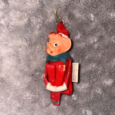 Sale Photo Thumbnail #12: 1950-1960's Red Pointy Eared Pixie Elf - original tag