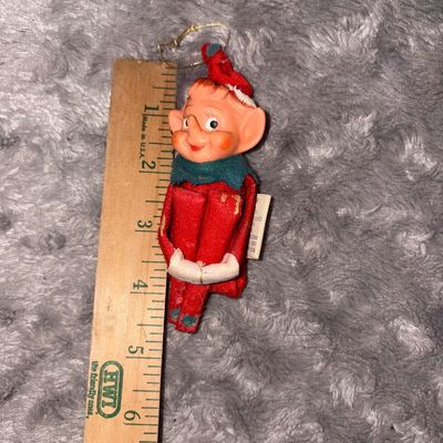 Sale Photo Thumbnail #15: 1950-1960's Red Pointy Eared Pixie Elf - original tag