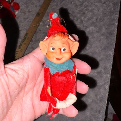 Sale Photo Thumbnail #13: 1950-1960's Red Pointy Eared Pixie Elf - original tag