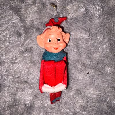 Sale Photo Thumbnail #3: Christmas item1950-1960's Red Pointy Eared Pixie Elf - missing tag