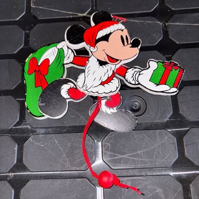 Sale Photo Thumbnail #236: Walt Disney 80's Pull String MIckey Mouse Ornament Wood