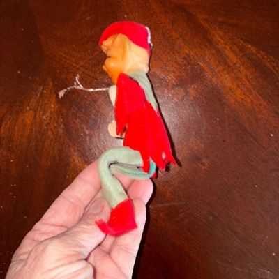 Sale Photo Thumbnail #191: Cheeky Red & Green Christmas Elf, Pixie, Gnome
Shows signs of wear and fading.