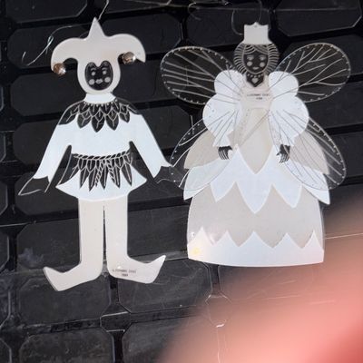 Sale Photo Thumbnail #242: 1984 Stephanie Siegel Angel & Harlequin Christmas Ornaments