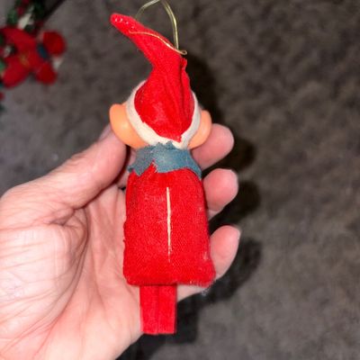 Sale Photo Thumbnail #6: Christmas item1950-1960's Red Pointy Eared Pixie Elf - missing tag