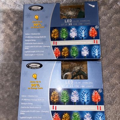 Sale Photo Thumbnail #75: Christmas Pine Cone String Lights (2) Boxes - working