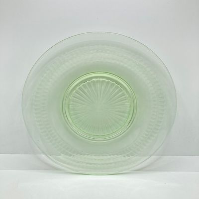 LOT 100: Three Uranium Glass Plates with Westmoreland Rectangular Milk Glass Lidded Box