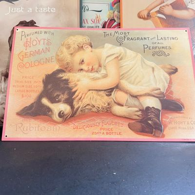 LOT 130: Vintage Advertisement Replicas on Tin and Wood
