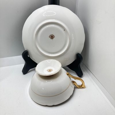 LOT 102: The Peacock Collection - Assorted Peacock Decor (Tracy Porter Serving Plate, Napkin Holder, Coalport Tea Cup / Saucer) and More