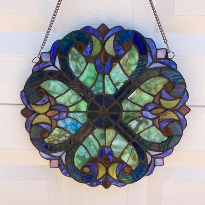 LOT 63: Hanging Stained Glass Decorative Wall / Window Art